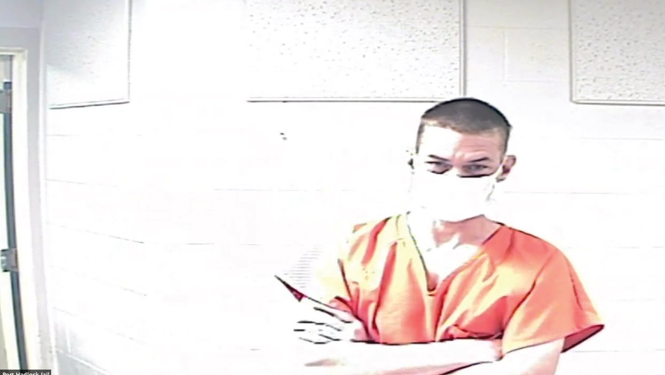 James Nathaniel Parker is pictured during an earlier appearance in Jefferson County Superior Court via a video link from the Jefferson County Jail.